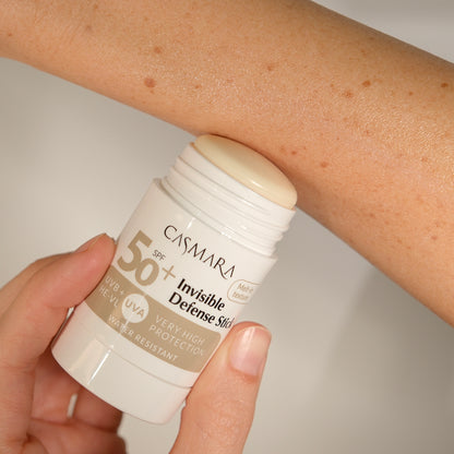 Casmara Invisible Defense Stick SPF 50+ applied to skin